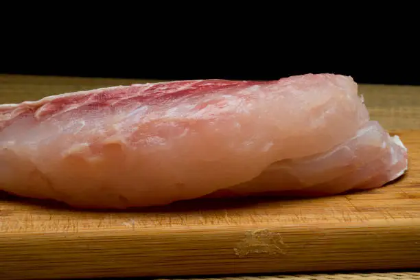 Photo of raw red snapper cut