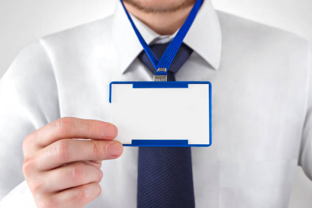 istock Businessman Showing Blank Identification Badge Holder 665124774
