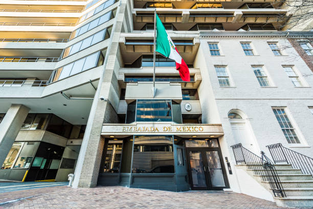 Embassy of Mexico on Pennsylvania Avenue Embassy of Mexico on Pennsylvania Avenue embassy photos stock pictures, royalty-free photos & images