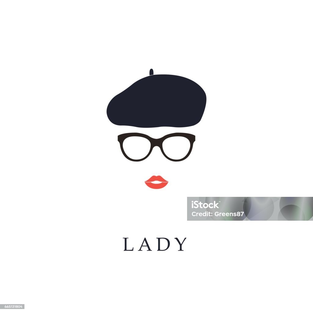 Beautiful trendy French woman wearing glasses and beret. Beautiful trendy French woman wearing glasses and beret. Fashion girl portrait. Paris - France stock vector