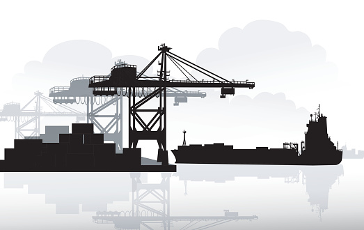 Port & Ship is a vector illustration.