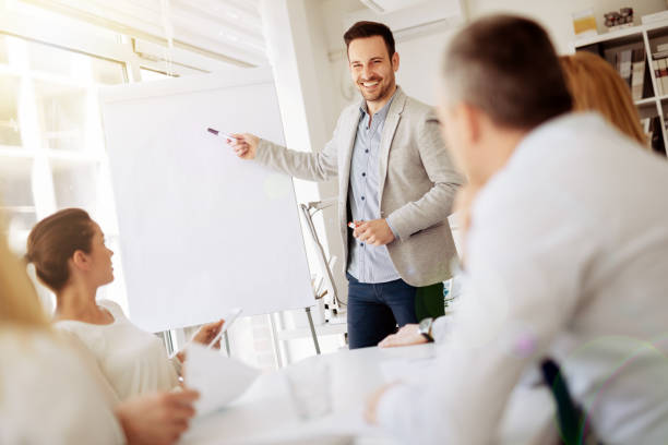 istock Lecture and  training  in business office for white collar colleagues 665136666