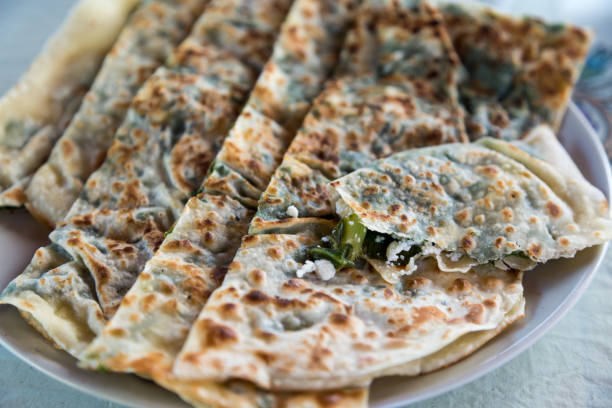 istock Sac boregi with feta cheese and spinach cooked over pan 665138854