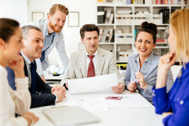 istock Succeful business partners brainstorming in office 665140146