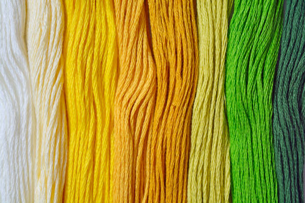 istock Shade of threads in yellow and green tone 665146644