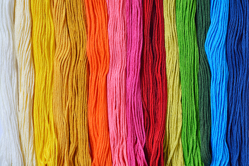 Colourfull threads for needlework or embroidery