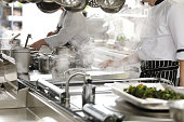 hotel or restaurant kitchen cooking