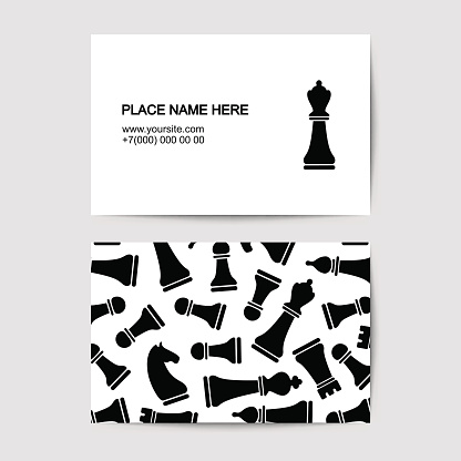 Card. Visit Chess Vector Visit Card Template With Chess Stock Illustration - Download ...