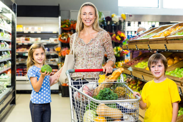 istock Young mother with her two children 665158052
