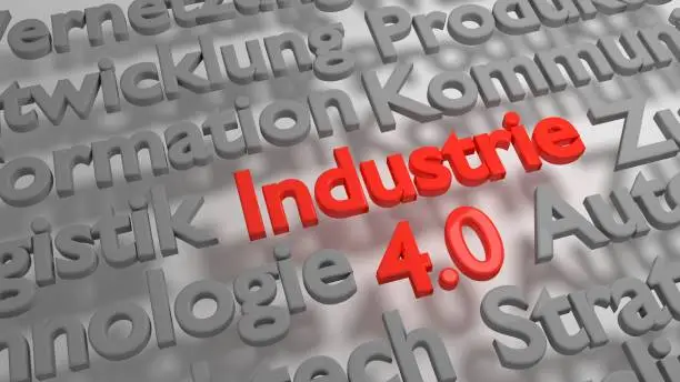 3D Industrie 4.0 word cloud