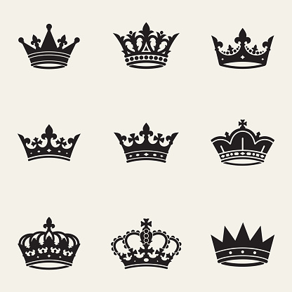 Сollection of nine different crowns