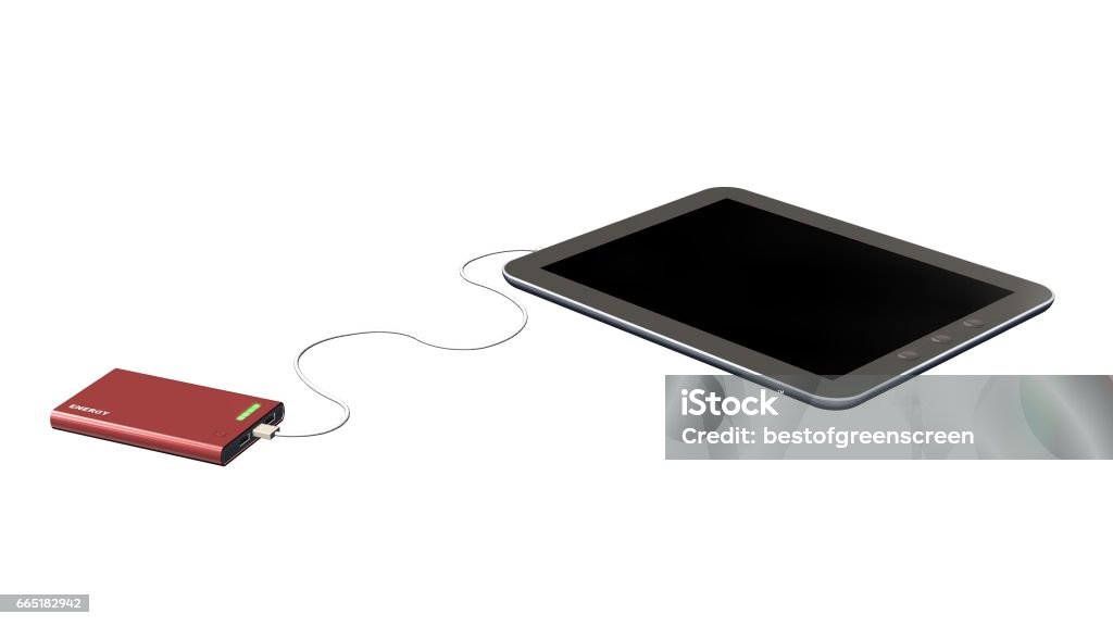 Extractie Creatie Waden Powerbank Loading Tablet Pc Isolated On White Background Stock Photo -  Download Image Now - iStock