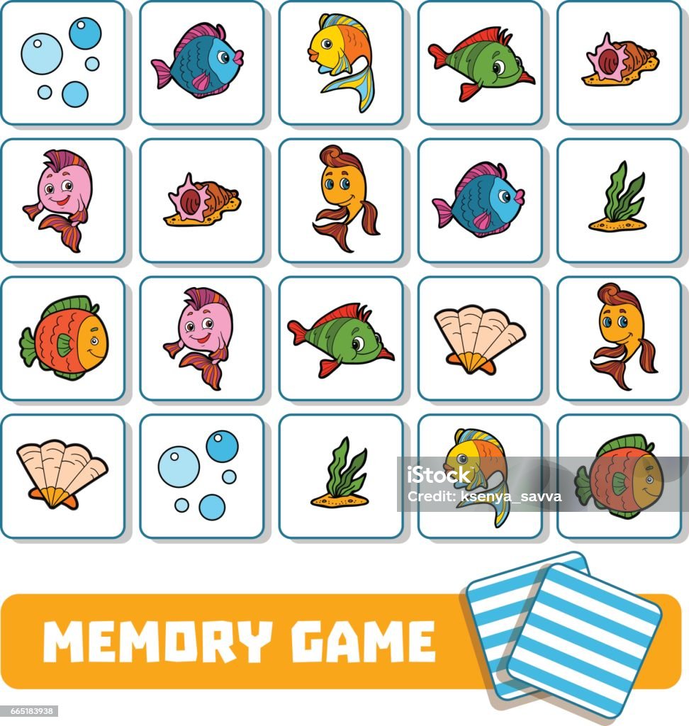 Jogo Da Memória Para As Crianças, Cartões Com Acessórios Do