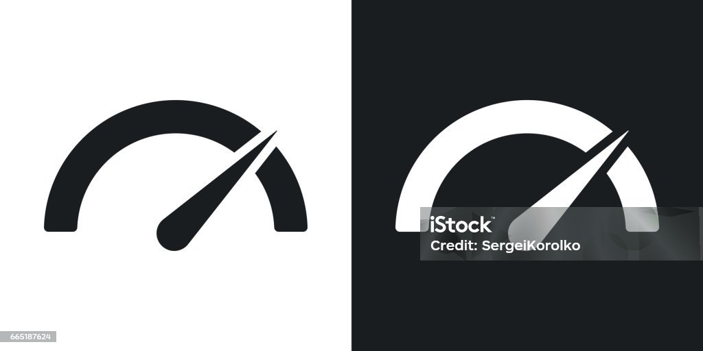 Vektor-Performance-Messung-Icon. Zweifarbige Version auf schwarzen und weißen Hintergrund - Lizenzfrei Icon Vektorgrafik