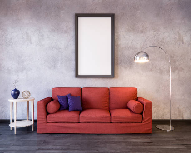 istock Mockup Poster in the interior 3D illustration of a modern design. 665187712