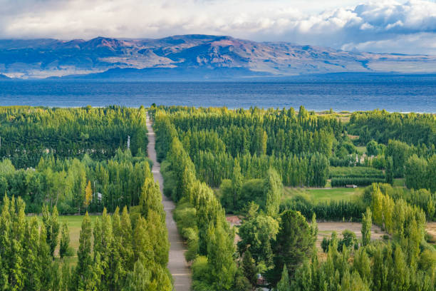 Buenos aires lake view from del valle viewpoint, Los Antiguos town, Argentina