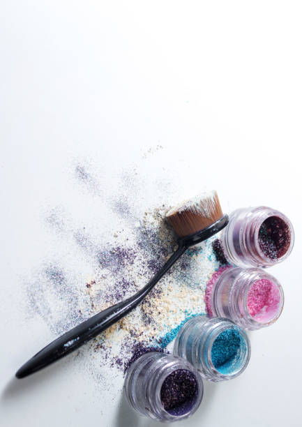istock Beautiful pigments and makeup brush. 665197704