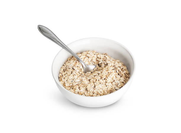 istock Oatmeal or dry cereal in a white bowl 665197880