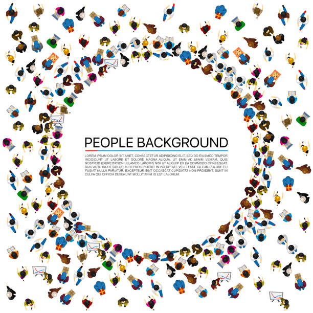 Large group of people in the shape of circle. Vector illustration Large group of people in the shape of circle . Vector illustration crowd of people borders stock illustrations