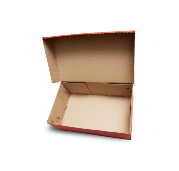 istock Cardboard box with lid isolated on white background 665198828
