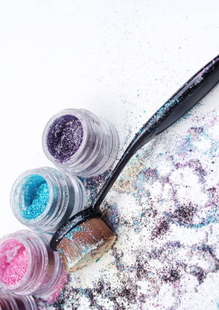 istock Beautiful pigments and makeup brush. 665205358