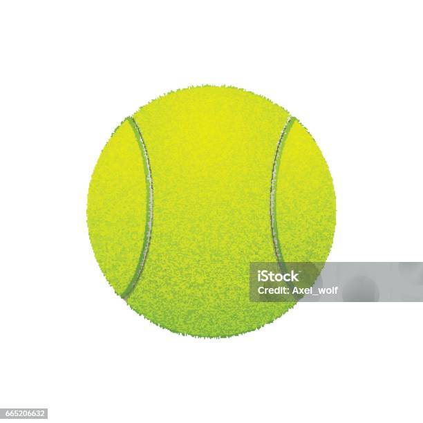 Tennis Ball Isolated On White Vector Stock Illustration - Download Image Now - Tennis Ball, White Background, Cut Out