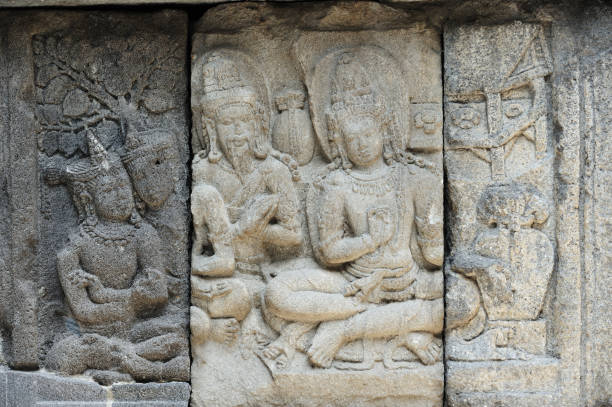 istock Detail of carved relief at Prambanan. Java, Indonesia 665206650