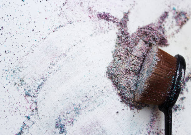 istock Beautiful pigments and makeup brush. 665208908