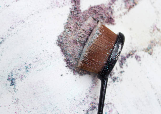 istock Beautiful pigments and makeup brush. 665208934