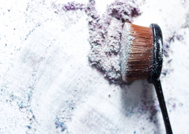 istock Beautiful pigments and makeup brush. 665208960