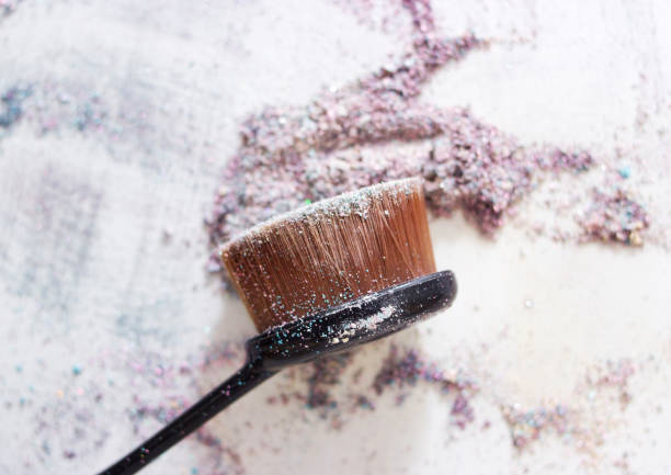 istock Beautiful pigments and makeup brush. 665209002