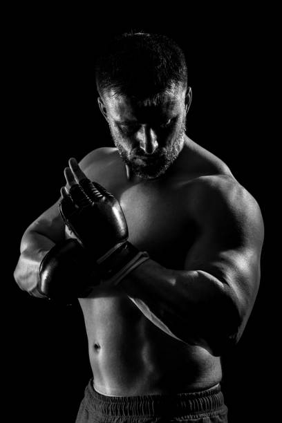 istock Studio shot of male boxer. 665212580