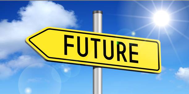 istock Future - yellow road sign 665219596