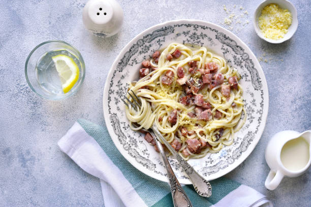 istock Traditional italian spaghetti carbonara 665225762
