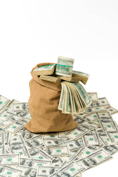 istock Money in the bag isolated on a white background 665231724