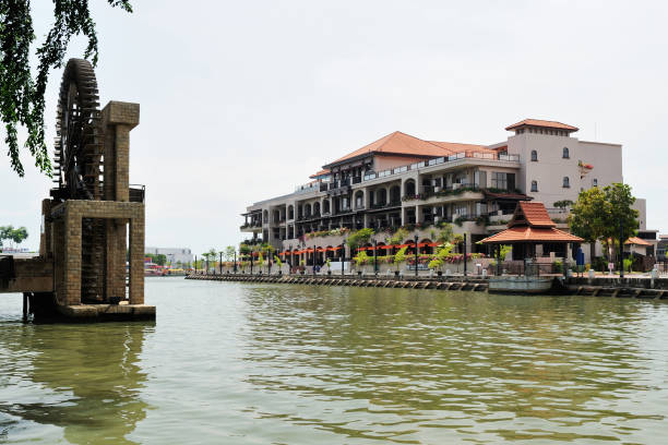 istock Melaka river and water wheel in Malaysia 665232902