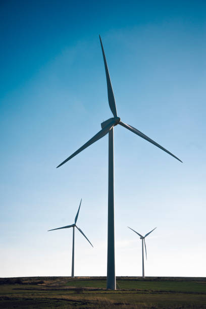 Windmills silhouette Silhouettes of windmills innovación stock pictures, royalty-free photos & images