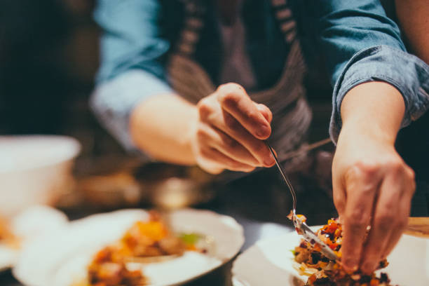 it's taco tuesday - commercial kitchen restaurant chef food service occupation imagens e fotografias de stock