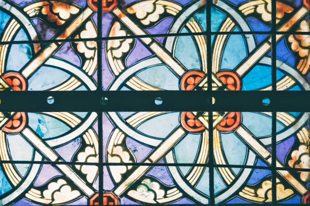 istock Image of a multicolored stained glass window 665274346