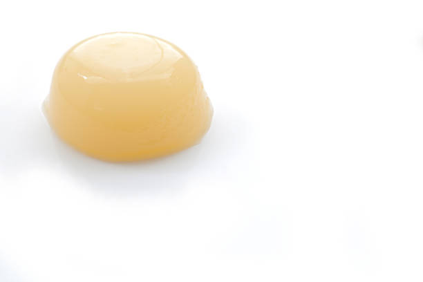 istock Japanese peach flavor jelly on white 665284538