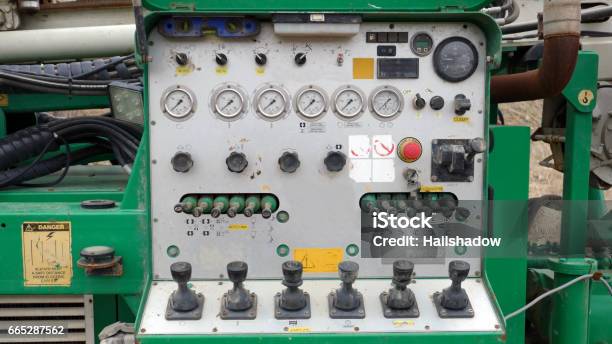 Control Panel Rig. Sign Drill Rig Control Panel Stock Photo - Download Image Now ...