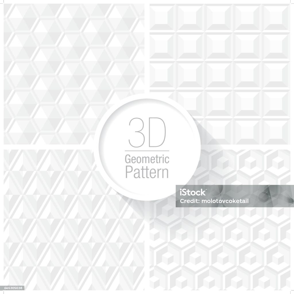 Clean Pattern Geometry Clean And Simple White Geometric Pattern Set Of 4 Stock Illustration ...