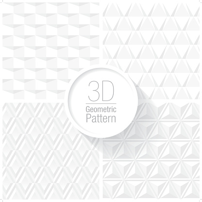 Clean Geometric Patterns Clean And Simple White Geometric Pattern Set Of 4 Stock Illustration ...