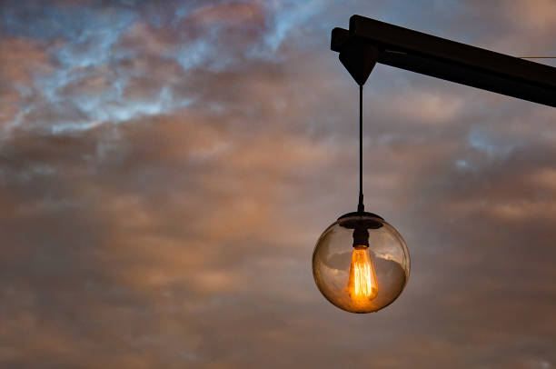 istock Vintage outdoor lamp lighting up 665305598