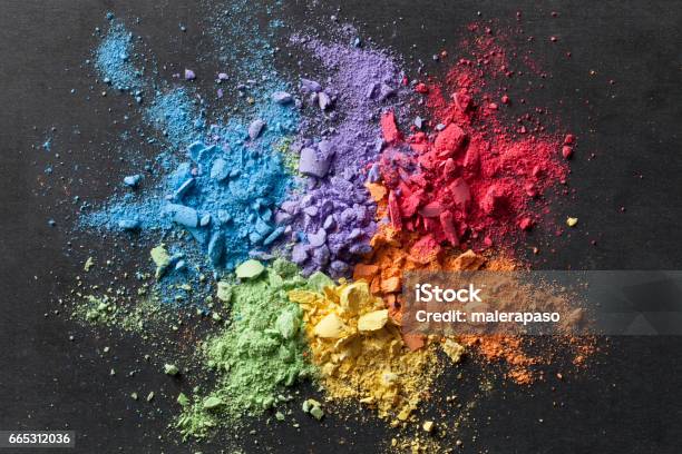 Colorful Background Of Chalk Powder Stock Photo - Download Image Now - Colors, Chalk - Art Equipment, Color Image
