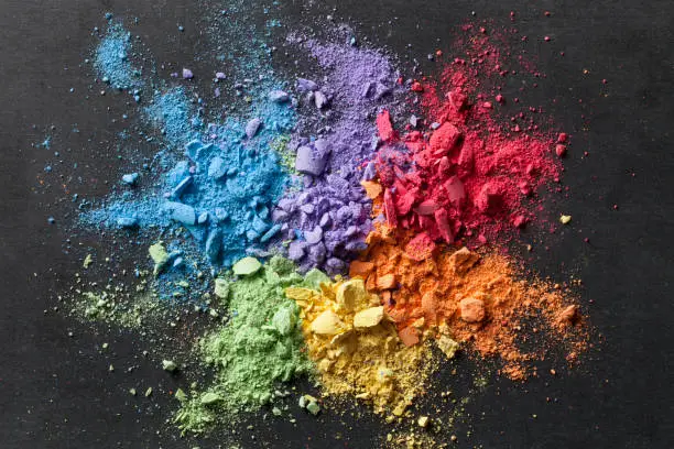 Photo of Colorful background of chalk powder