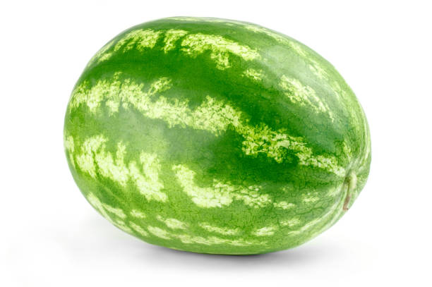 istock Ripe watermelon isolated on white background cutout 665314618