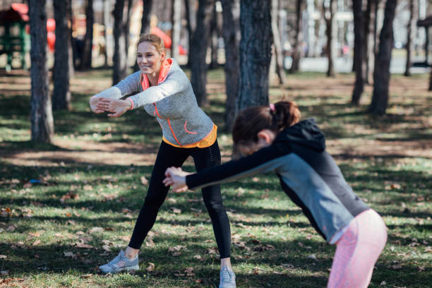 istock Mother and daughter on training outdoors 665319788