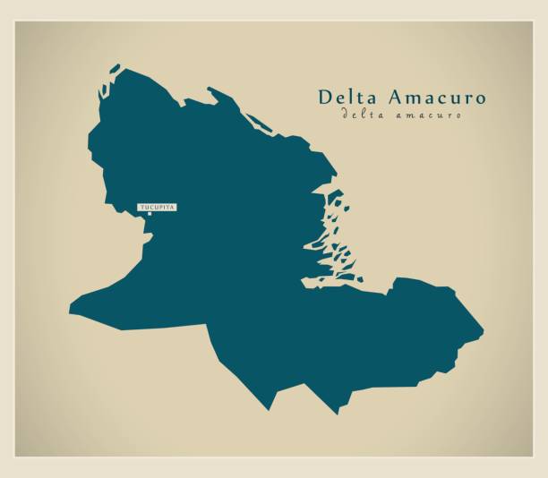 Modern Map - Delta Amacuro VE Modern Map - Delta Amacuro VE delta amacuro stock illustrations