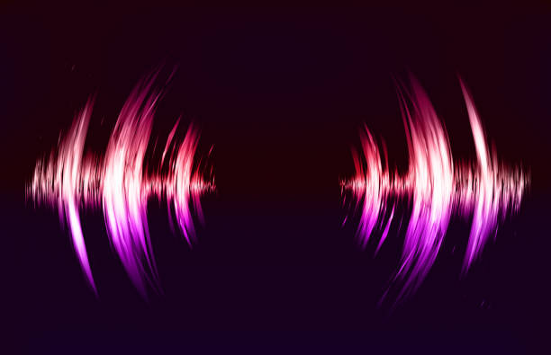 wektorowe tło techno z wibracjami dźwiękowymi. rezonansu. impulsu. kardiogram - wave music sound backgrounds stock illustrations